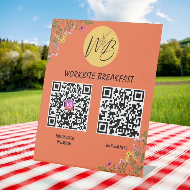 Wildflower Restaurant Menu, Instagram Qr Code Pedestal Sign (Creator Uploaded)