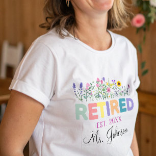 Wildflower Retired Retirement Gifts For Women  Tri-Blend Shirt