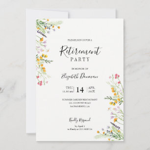 Wildflower Retirement Party invitation