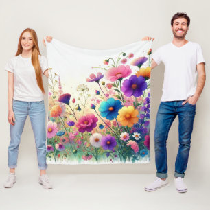 Wildflower Rhapsody Fleece Blanket