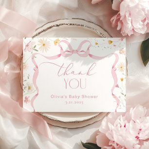 Wildflower Ribbon Bow frame Baby shower Thank you