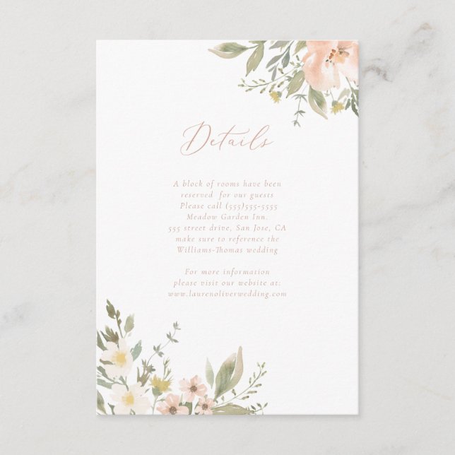 Wildflower Romance Details Card (Front)