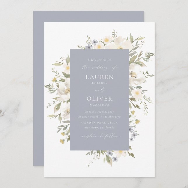 Wildflower Romance Invitation (Front/Back)