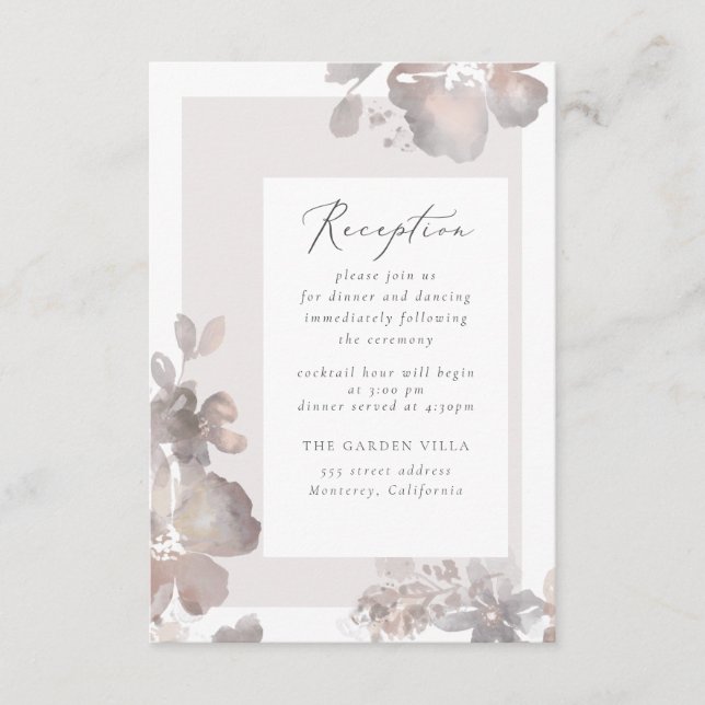 Wildflower Romance Reception Insert Card (Front)