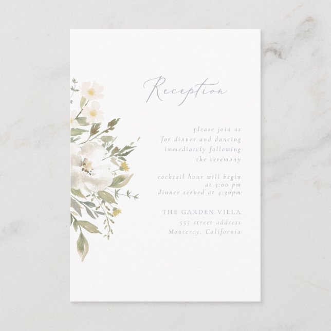 Wildflower Romance Reception Insert Card (Front)