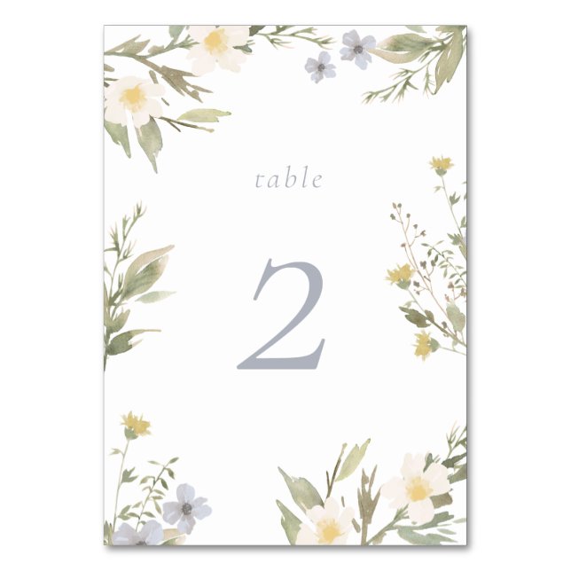 Wildflower Romance Table Number (Front)