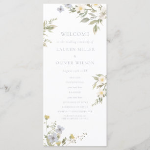 Wildflower Romance Wedding Program Programme
