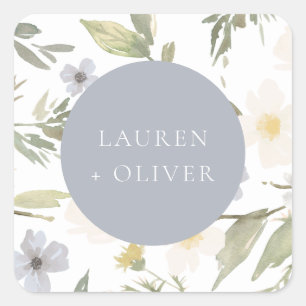 Wildflower Romance Wedding Sticker