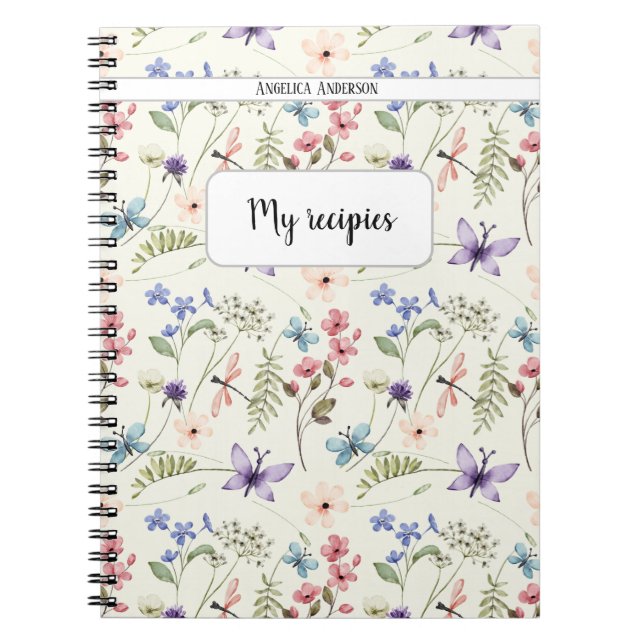  Wildflower romantic pattern  Notebook (Front)