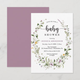 Wildflower Rustic Baby Shower Invitation Card