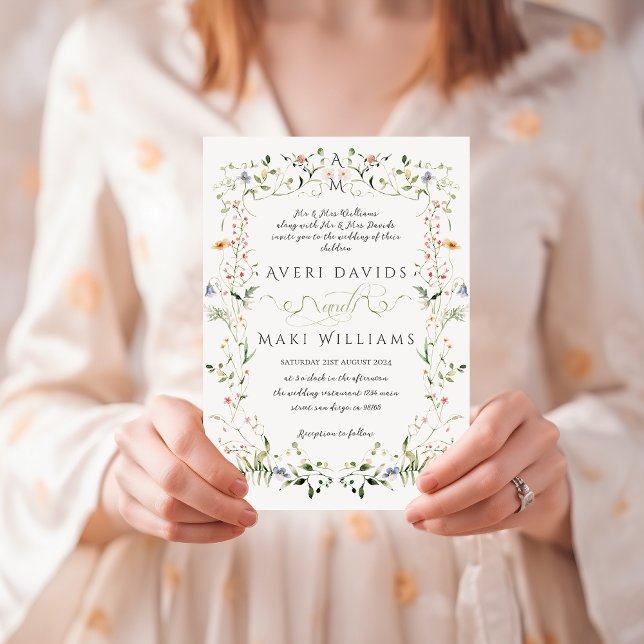 Wildflower Rustic Boho Floral Wedding Invitation (Creator Uploaded)