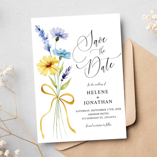 Wildflower Rustic Boho Garden Elegant Wedding Save The Date (Wildflower Rustic Boho Garden Elegant Wedding Save The Date)
