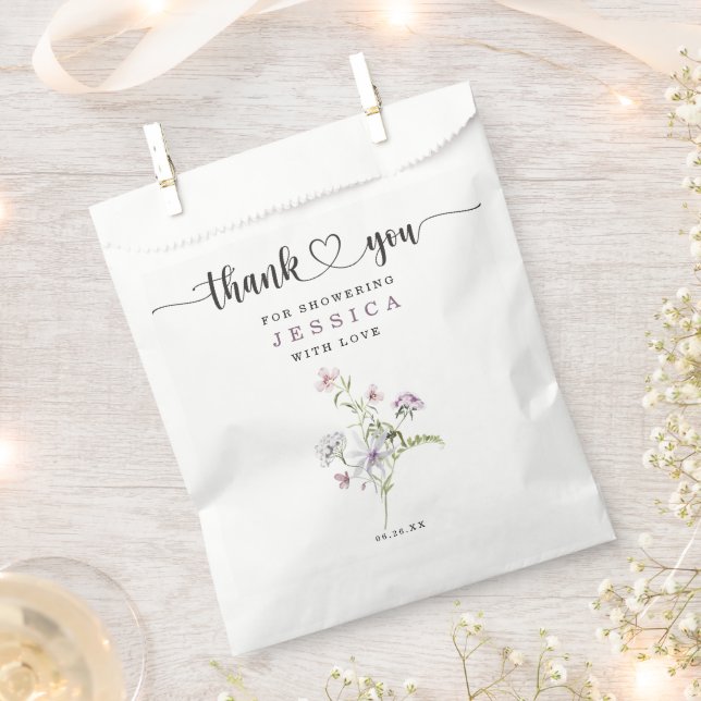 Wildflower Rustic Bridal Shower Favour Bag (Clipped)