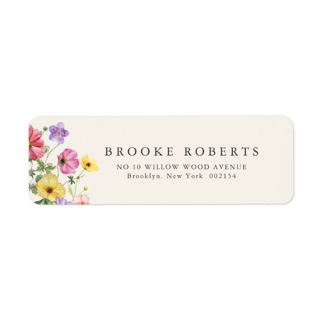 Wildflower Rustic Chic Floral Boho Country Address (Front)