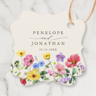 Wildflower Rustic Chic Floral Boho Country Wedding Favour Tags
