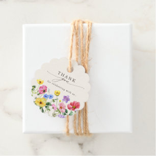 Wildflower Rustic Chic Floral Boho Country Wedding Favour Tags
