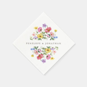 Wildflower Rustic Chic Floral Boho Country Wedding Napkin