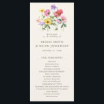 Wildflower Rustic Chic Floral Boho Country Wedding Programme<br><div class="desc">Celebrate your love story with this elegant floral wedding program card featuring a charming watercolor wild flower design and modern calligraphy script. Perfect for a garden wedding, outdoor ceremony, or rustic boho celebration, this design blends whimsical floral elements with timeless elegance. Ideal for summer or spring weddings, the vibrant botanical...</div>