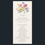 Wildflower Rustic Chic Floral Boho Country Wedding Programme<br><div class="desc">Celebrate your love story with this elegant floral wedding program card featuring a charming watercolor wild flower design and modern calligraphy script. Perfect for a garden wedding, outdoor ceremony, or rustic boho celebration, this design blends whimsical floral elements with timeless elegance. Ideal for summer or spring weddings, the vibrant botanical...</div>