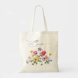 Wildflower Rustic Chic Floral Boho Country Wedding Tote Bag