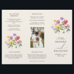 Wildflower Rustic Chic Floral Boho Wedding program<br><div class="desc">Celebrate your love story with this elegant floral wedding program with photo featuring a charming watercolor wild flower design and modern calligraphy script. Perfect for a garden wedding, outdoor ceremony, or rustic boho celebration, this design blends whimsical floral elements with timeless elegance. Ideal for summer or spring weddings, the vibrant...</div>