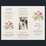 Wildflower Rustic Chic Floral Boho Wedding program<br><div class="desc">Celebrate your love story with this elegant floral wedding program with photo featuring a charming watercolor wild flower design and modern calligraphy script. Perfect for a garden wedding, outdoor ceremony, or rustic boho celebration, this design blends whimsical floral elements with timeless elegance. Ideal for summer or spring weddings, the vibrant...</div>