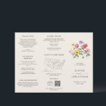 Wildflower Rustic Chic Floral Boho Wedding program<br><div class="desc">Celebrate your love story with this elegant floral wedding tri fold program card featuring a charming watercolor wild flower design and modern calligraphy script. Perfect for a garden wedding, outdoor ceremony, or rustic boho celebration, this design blends whimsical floral elements with timeless elegance. Ideal for summer or spring weddings, the...</div>