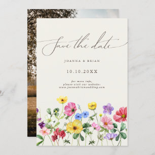 Wildflower Rustic Chic Floral Photo Save the Date
