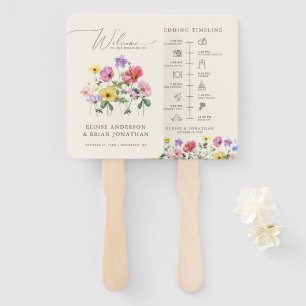 Wildflower Rustic Chic Floral Wedding timeline     Hand Fan