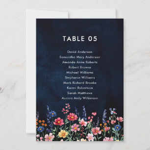 Wildflower Rustic Country Boho Seating Chart Card