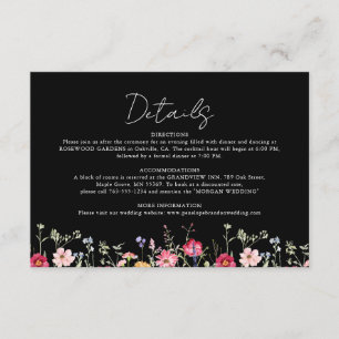 Wildflower Rustic Country Floral Garden Wedding Enclosure Card