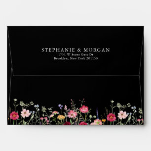 Wildflower Rustic Country Floral Garden Wedding Envelope