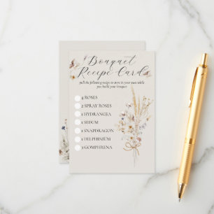 Wildflower Rustic Elegant Bridal Shower Game Enclosure Card