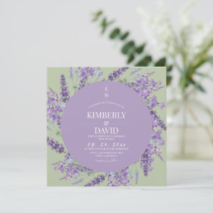 Wildflower Rustic Lavender Sage Wedding Invitation