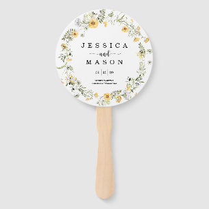 Wildflower Rustic Round Wedding Program Fan