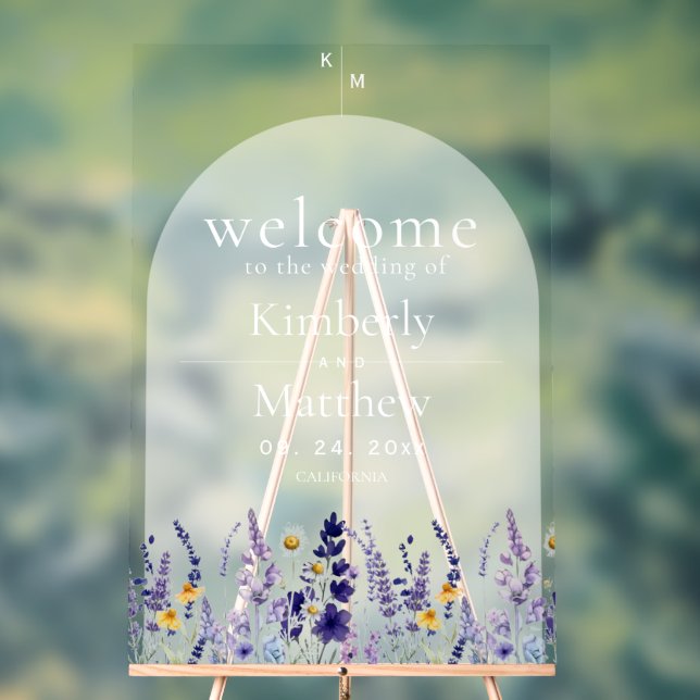 Wildflower Rustic Wedding Sign (Neutral)