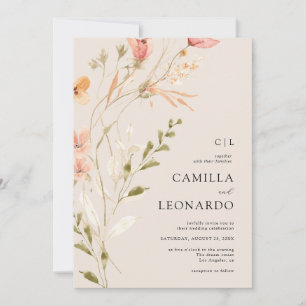 Wildflower Rustic Wildflower Wedding Invitation