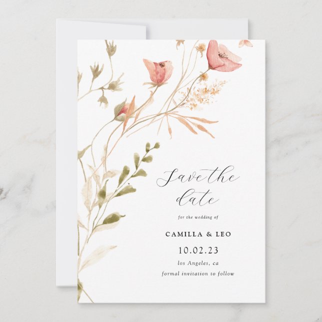 Wildflower Rustic Wildflower Wedding Invitation (Front)