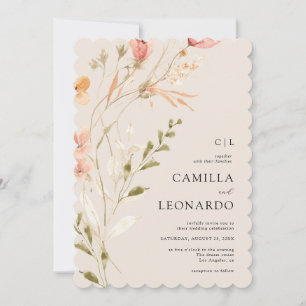 Wildflower Rustic Wildflower Wedding Invitation