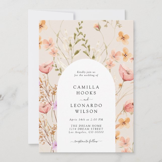 Wildflower Rustic Wildflower Wedding Invitation (Front)