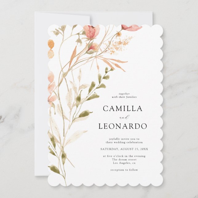 Wildflower Rustic Wildflower Wedding Invitation (Front)