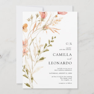 Wildflower Rustic Wildflower Wedding Invitation