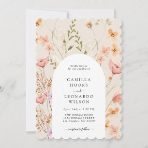 Wildflower Rustic Wildflower Wedding Photo Invitation