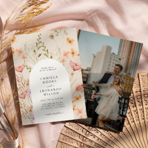 Wildflower Rustic Wildflower Wedding Photo  Invitation