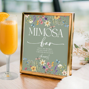 Wildflower Sage Bridal Shower Mimosa Bar Sign