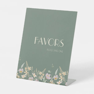 Wildflower Sage Deco Wedding Favours Pedestal Sign