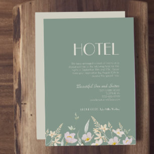 Wildflower Sage Deco Wedding Hotel Enclosure Card