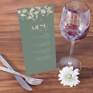 Wildflower Sage Deco Wedding Menu