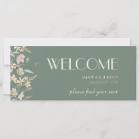 Wildflower Sage Deco Wedding Seating Chart Header