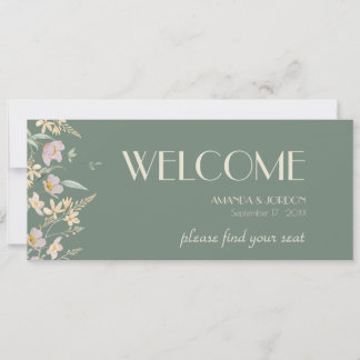 Wildflower Sage Deco Wedding Seating Chart Header
